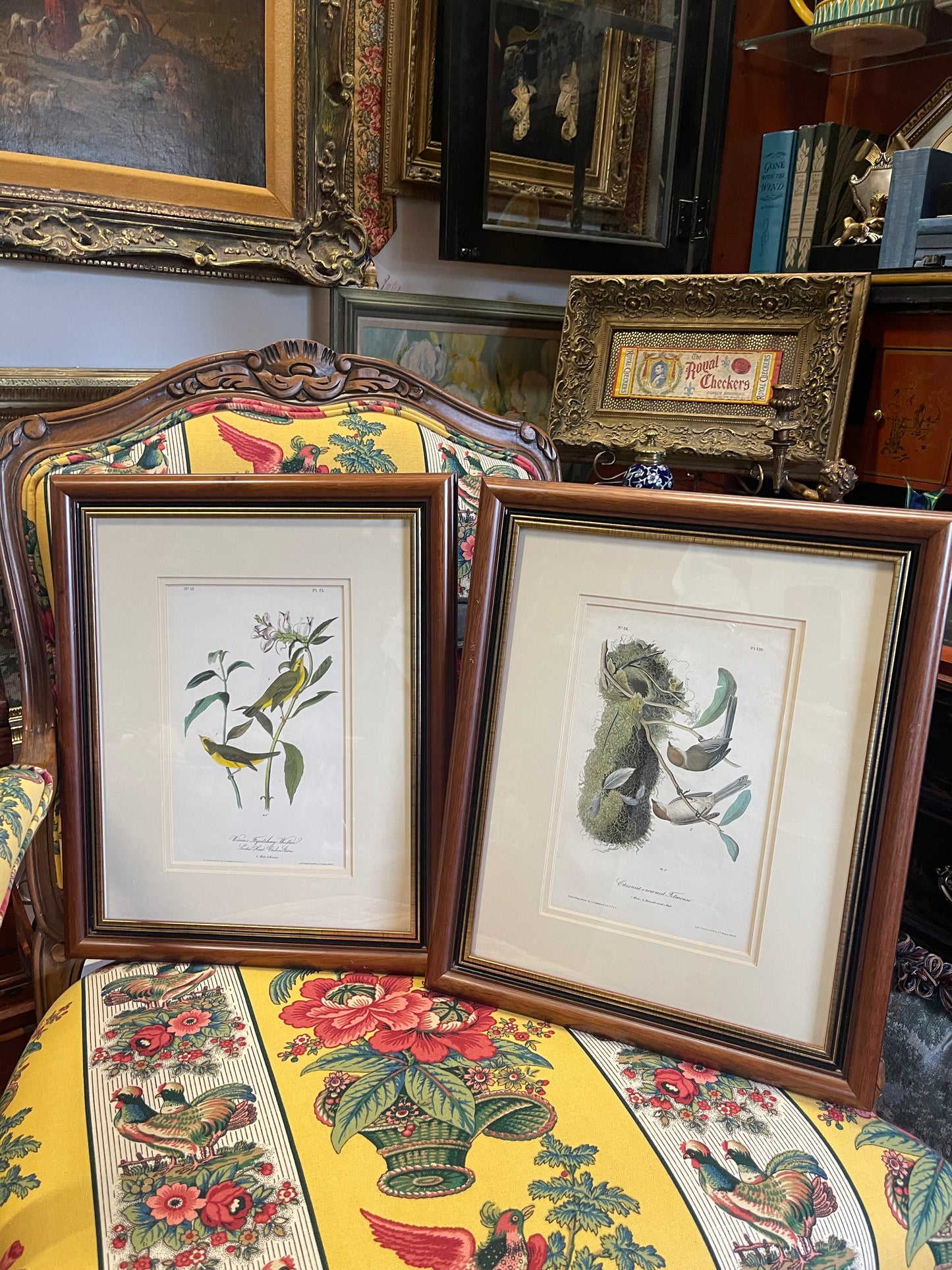 Pair of Authentic John James Audubon Bird Prints – Octavo Edition, 1840–1844 – Hand-Colored Lithographs with Original Text Leaves