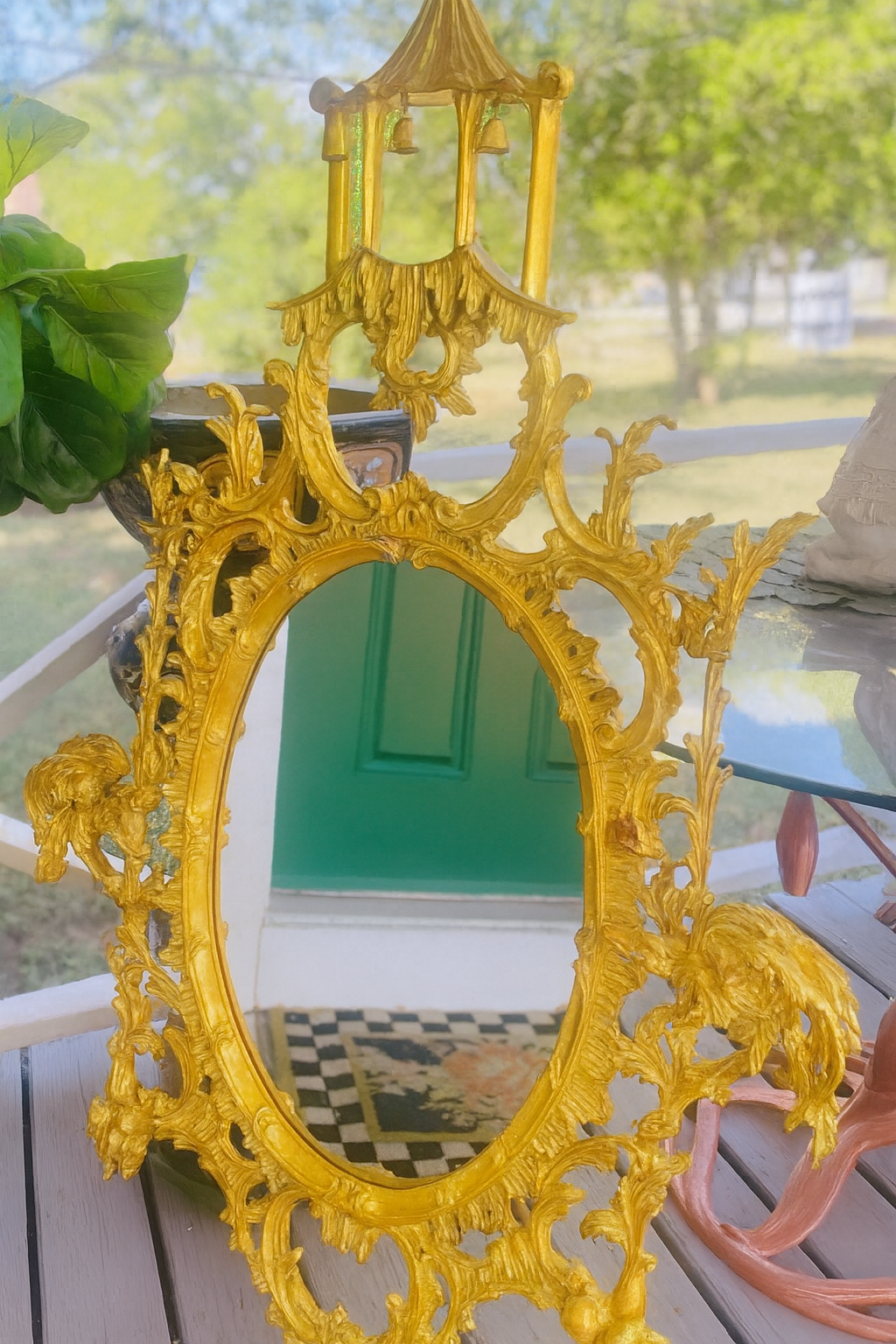 Italian Chinoiserie Gilteiid Mirror- Pick Up- #1