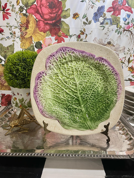 Italian Cabbage Ware Dinner Plates, Sold in Pairs - Four Pairs Available