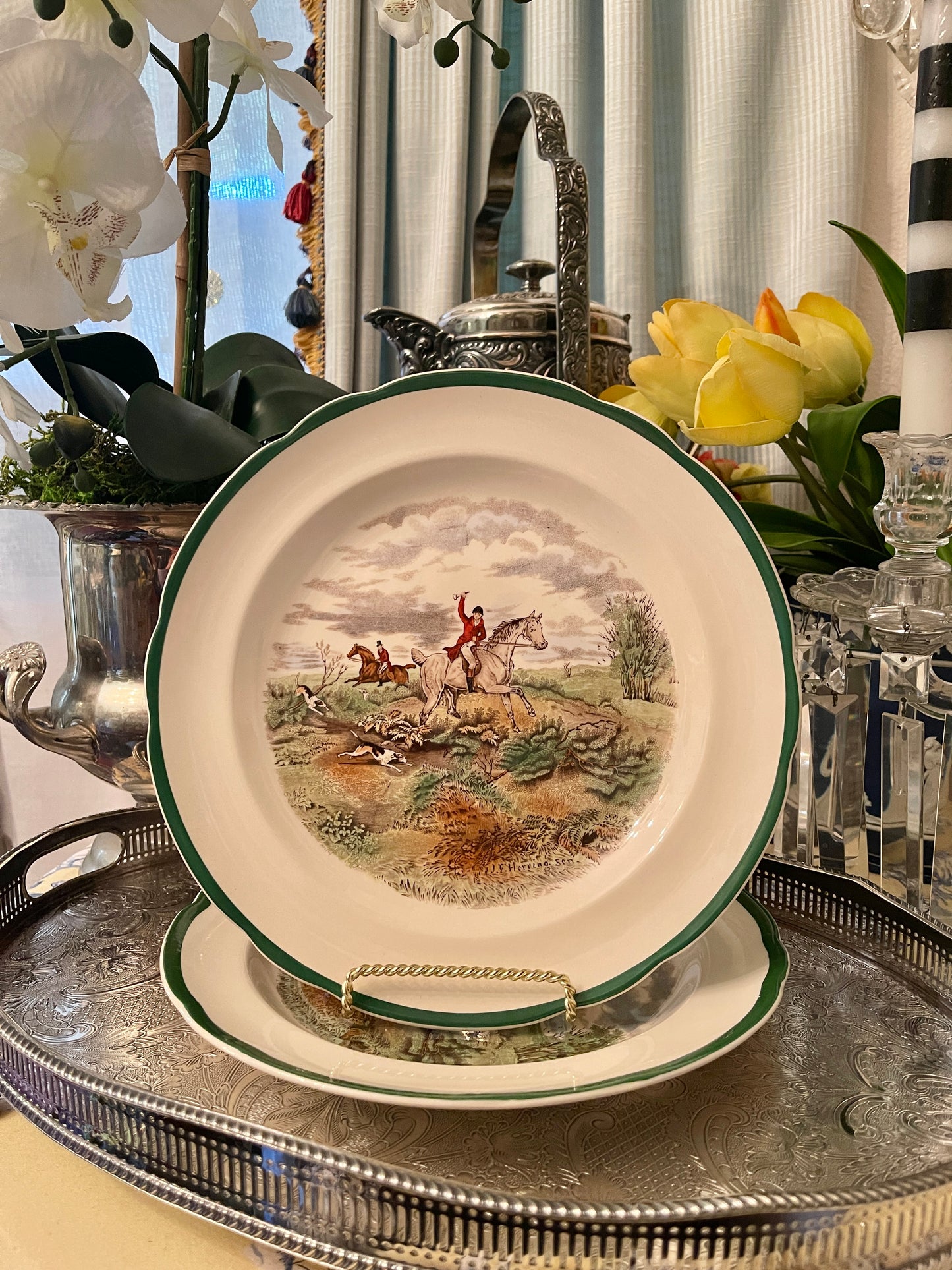 Spode Herring Hunt  ‘Going to Halloa’ Dinner Plate, The Hunt Collection, Made in England