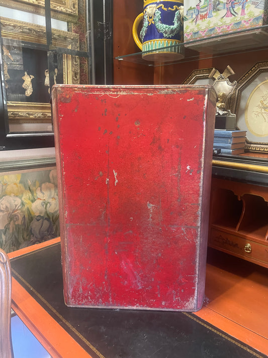 Large Antique French Coffee Tin – J. Petit “Torréfaction de Cafés” Advertising Canister from Antwerp, c. 1900
