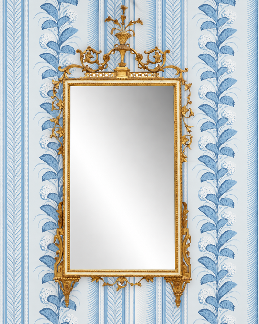 Antique Giltwood Wall Mirror | Tall French Rococo Style Ornate Mirror with Urn Crest | Statement Mirror for Maximalist Interiors