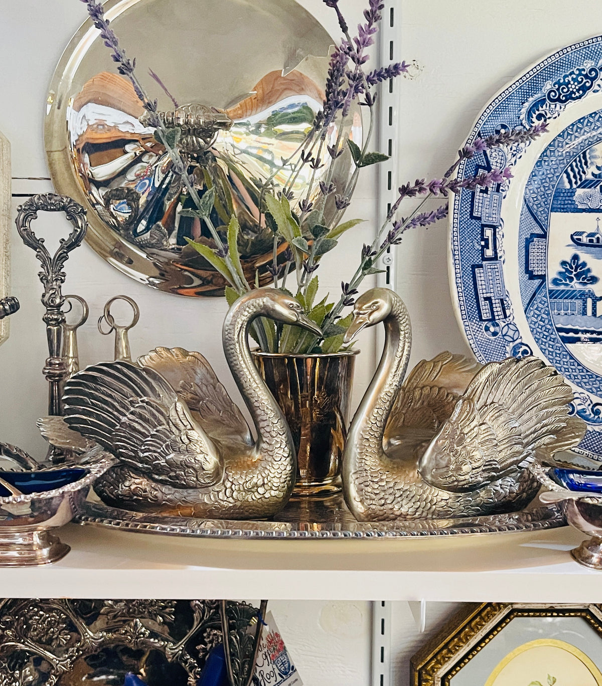 1930s silver-plated swan by the Philadelphia Manufacturing Company, Two Available