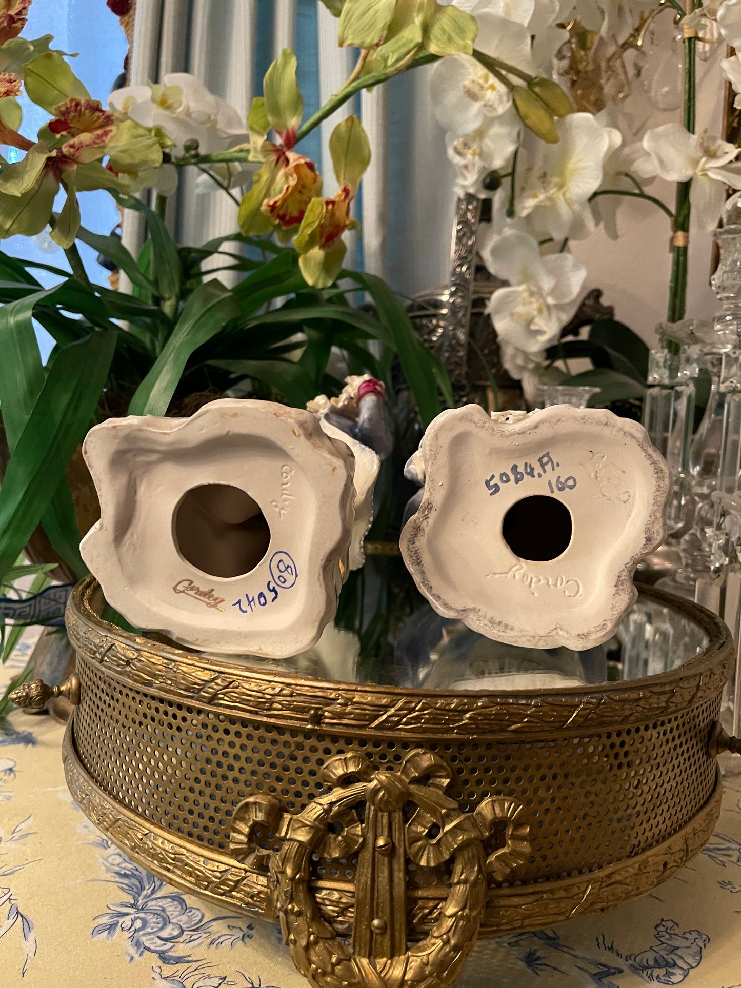 Vintage Cordey Louis XVI and Marie Antoinette–Inspired Rococo Statuette Pair | 11” |