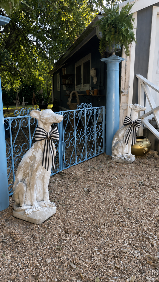 Vintage Concrete Whippet Garden Statue | 36” Estate Garden - TWO AVAILABLE