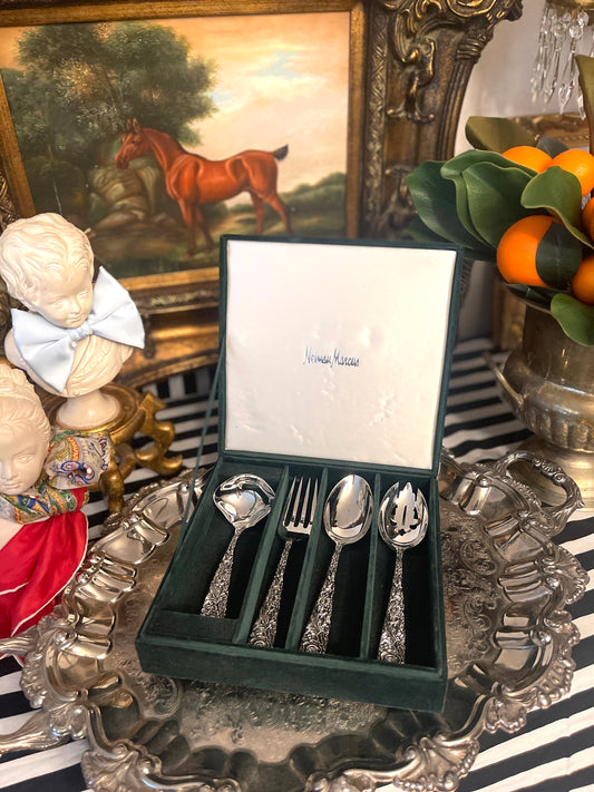 Neiman Marcus Godinger Silver Plate Serving Set, Vintage