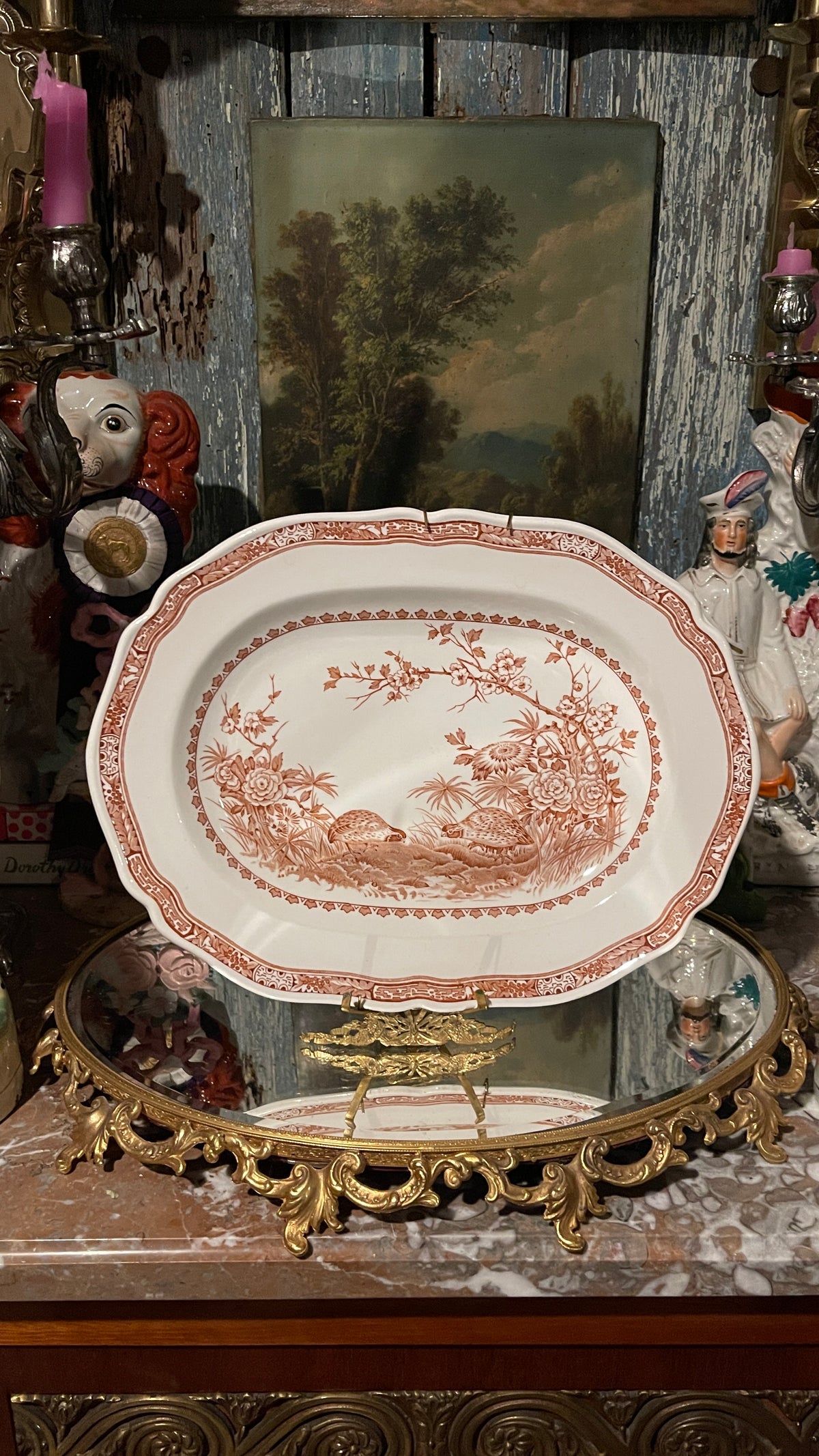 Vintage Furnivals Quail Brown Transferware Platter  | 13½”