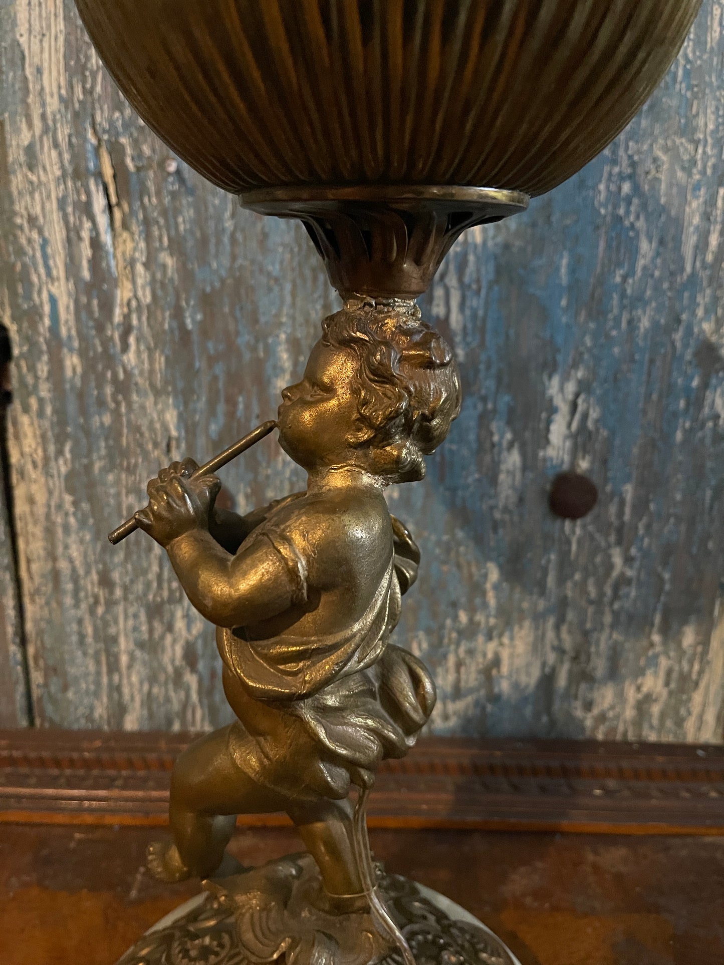 Antique Victorian Cherub Parlor Lamp,Electrified,
