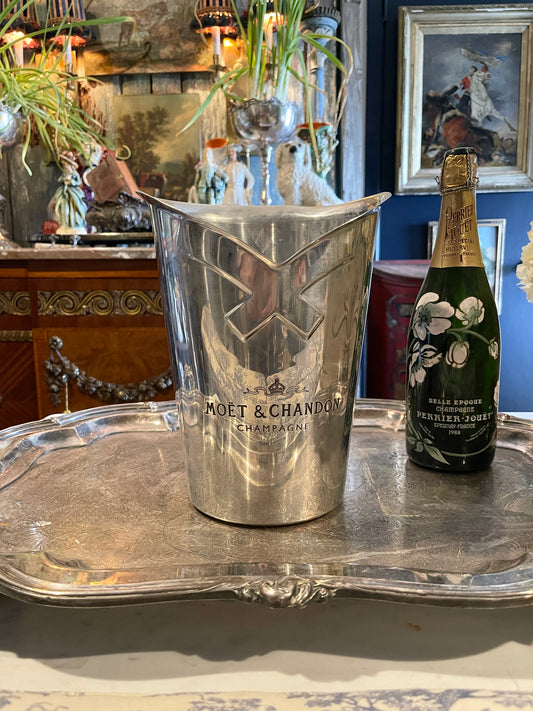 Vintage Moët & Chandon Champagne Urn, French Aluminum Ice Bucket | Iconic Champagne House Display Piece