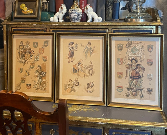 Set of F. Wust Lithographs, Germany Royalty