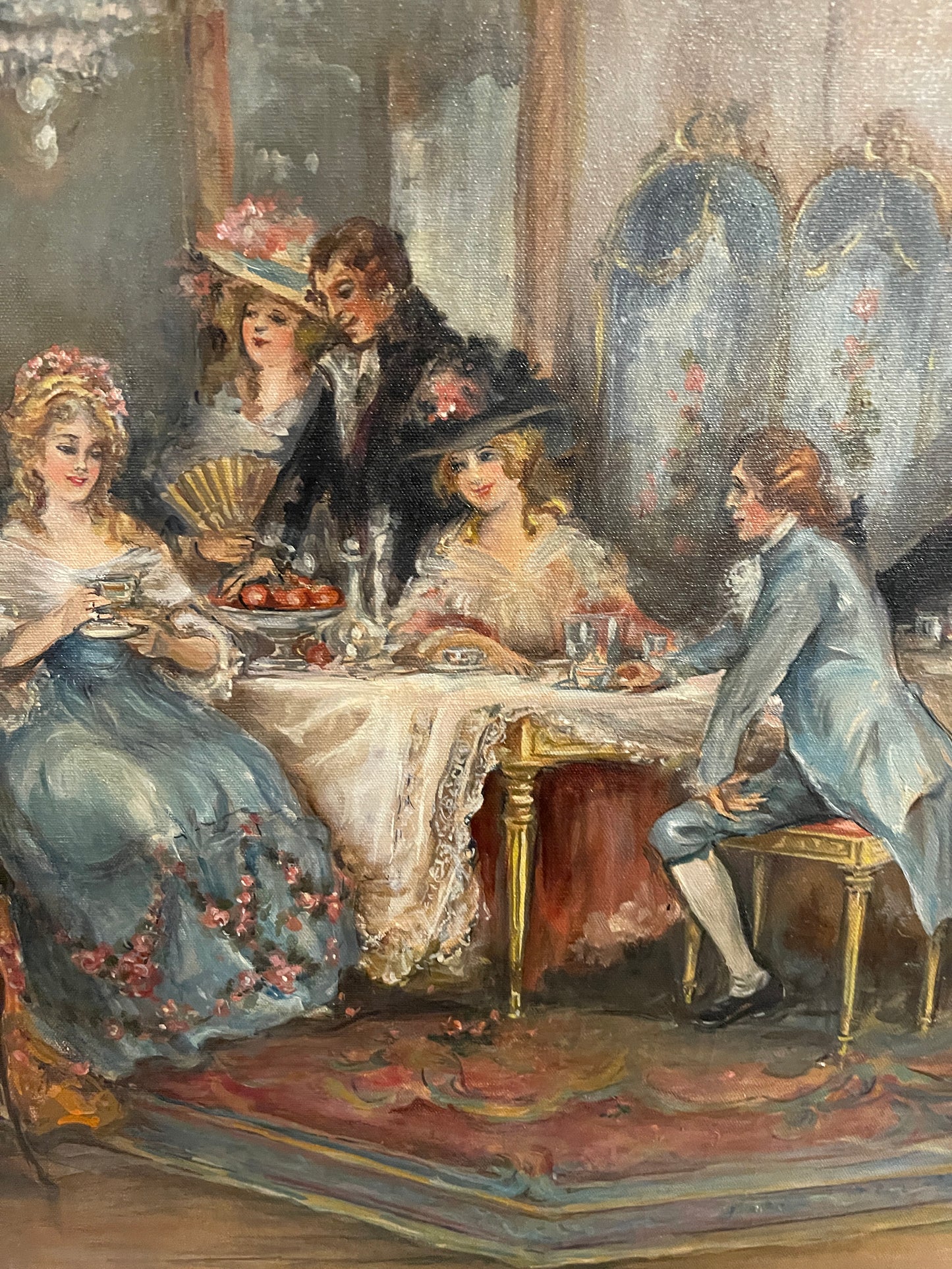 Monumental Rococo French Salon Banquet Scene — After Vicente García (1845–1903) — Estate Art