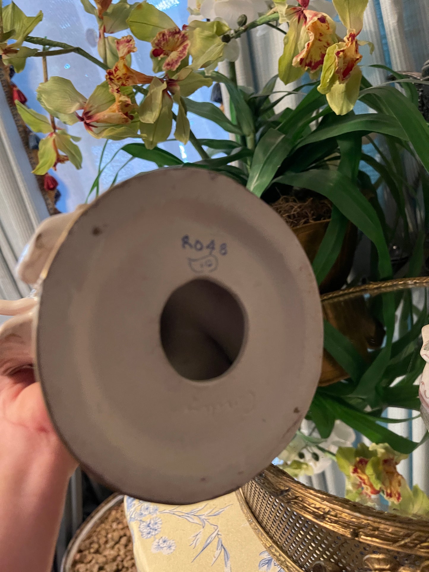 Vintage Cordey Porcelain Cherub Candleholders with Roses – Mirrored Pair