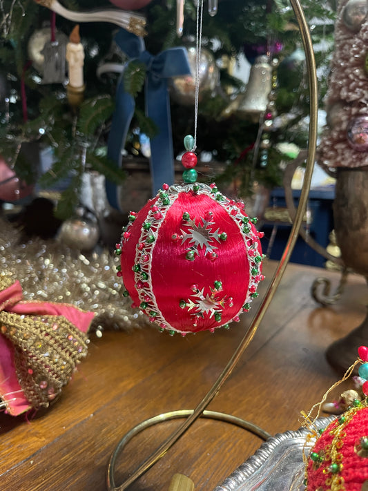 Snowflake Push Pin Vintage Christmas Ornament