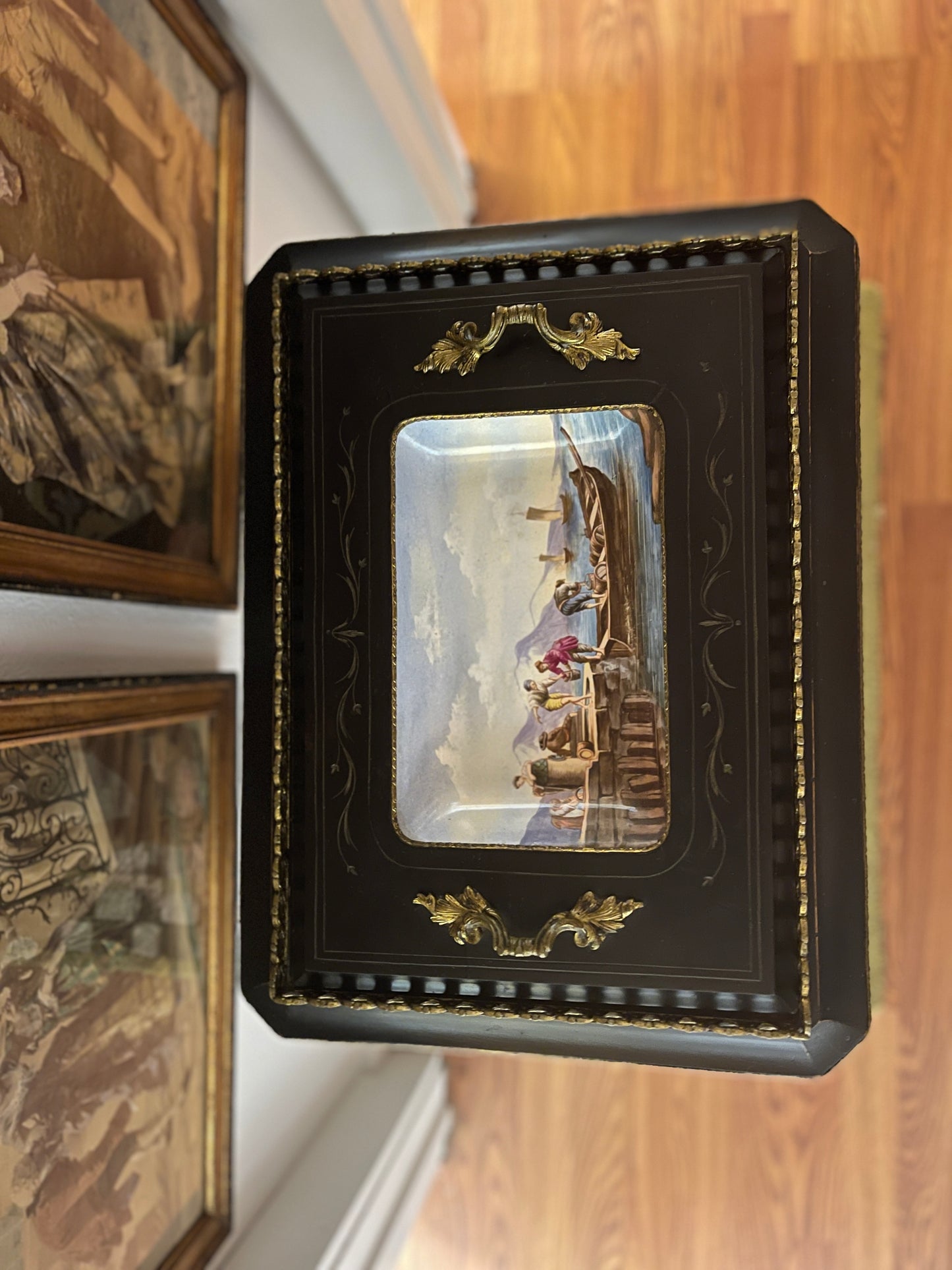 19th Century French Napoleon III Planter Table, Ebonized with Gilt Bronze