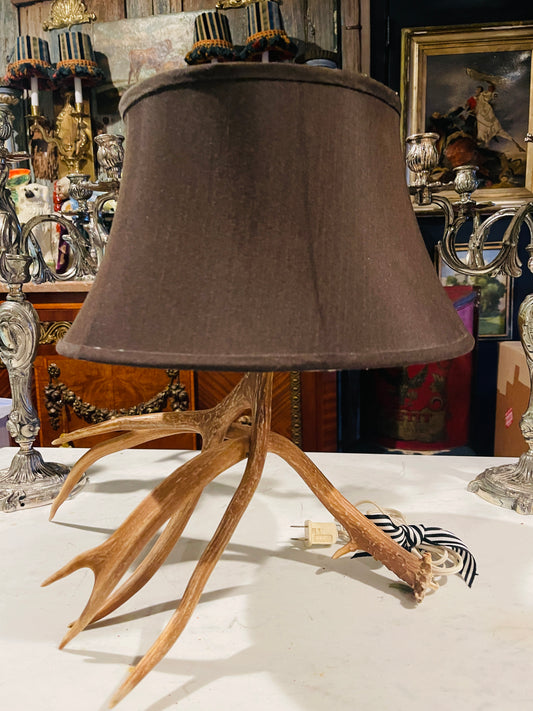 Round Top Antler Table Lamp – Ralph Lauren Style Rustic Accent