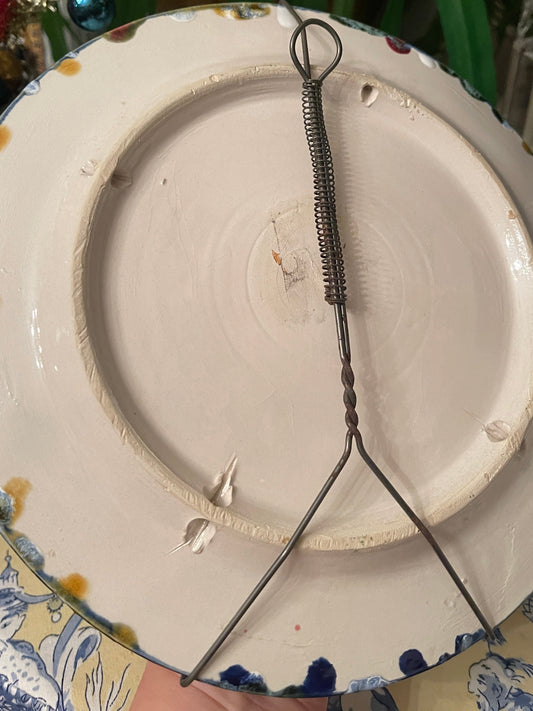 Vintage Majolica Palissy Style  Lobster Plate, Estate Decor