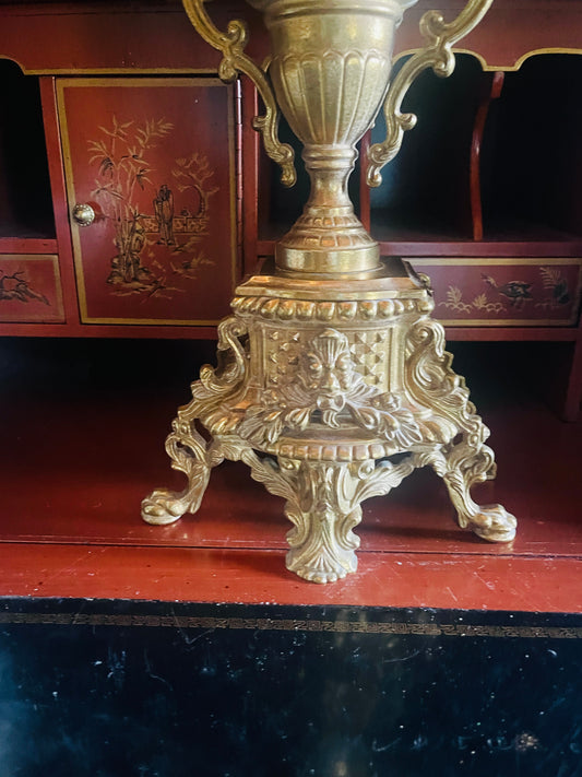 Large Six Light Brass Ormolu Baroque Candelabra, Vintage
