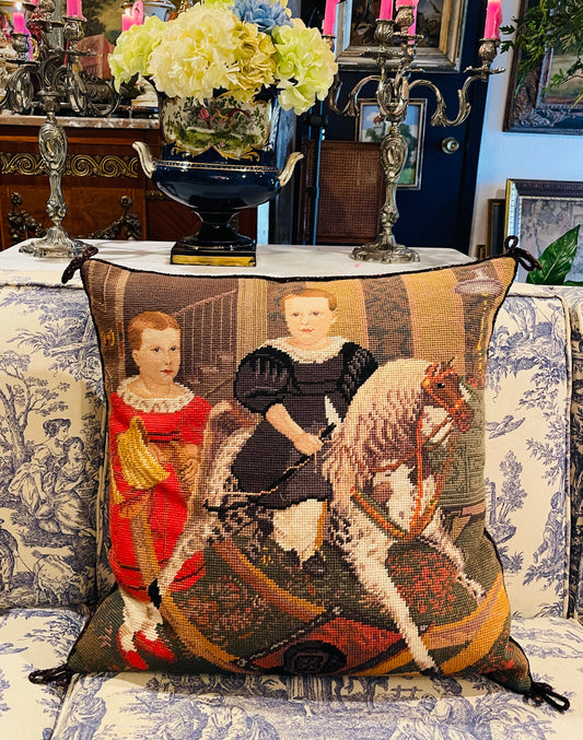 Vintage Needlepoint Pillow