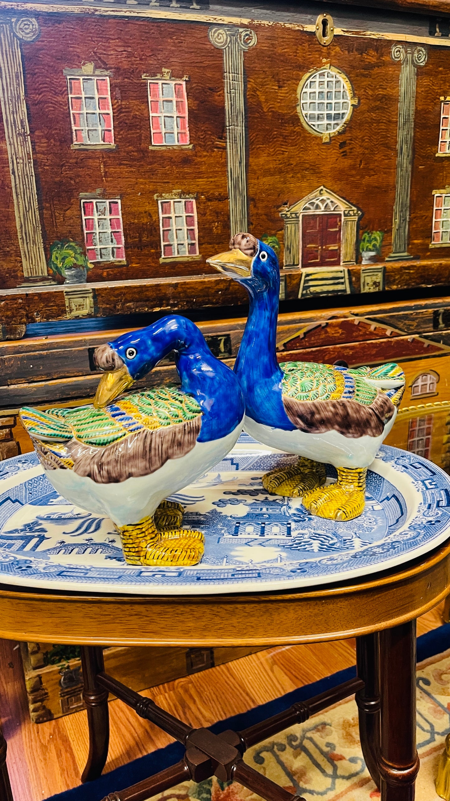 Vintage Japanese Kutani-Style Goose & Gander Pair | Hand-Painted Made in Japan