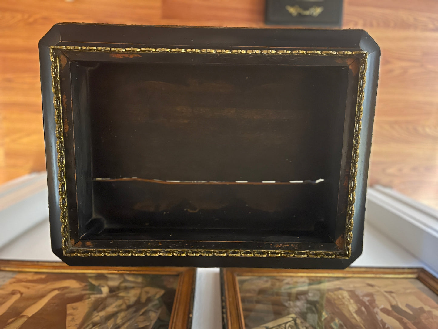 19th Century French Napoleon III Planter Table, Ebonized with Gilt Bronze