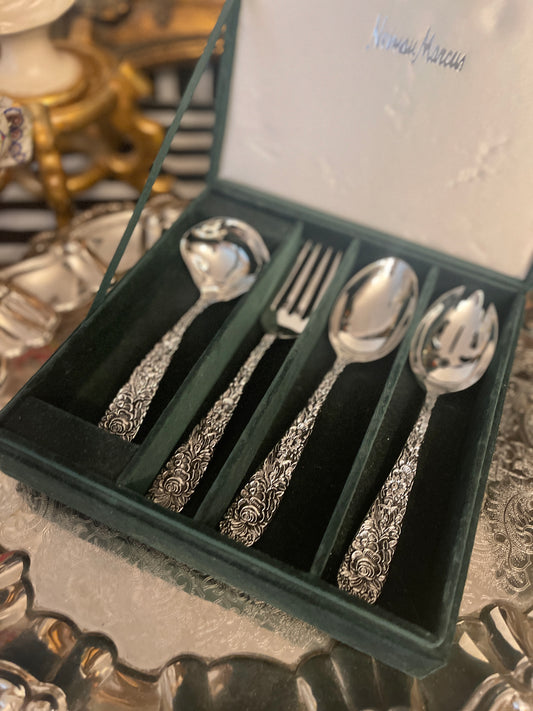 Neiman Marcus Godinger Silver Plate Serving Set, Vintage