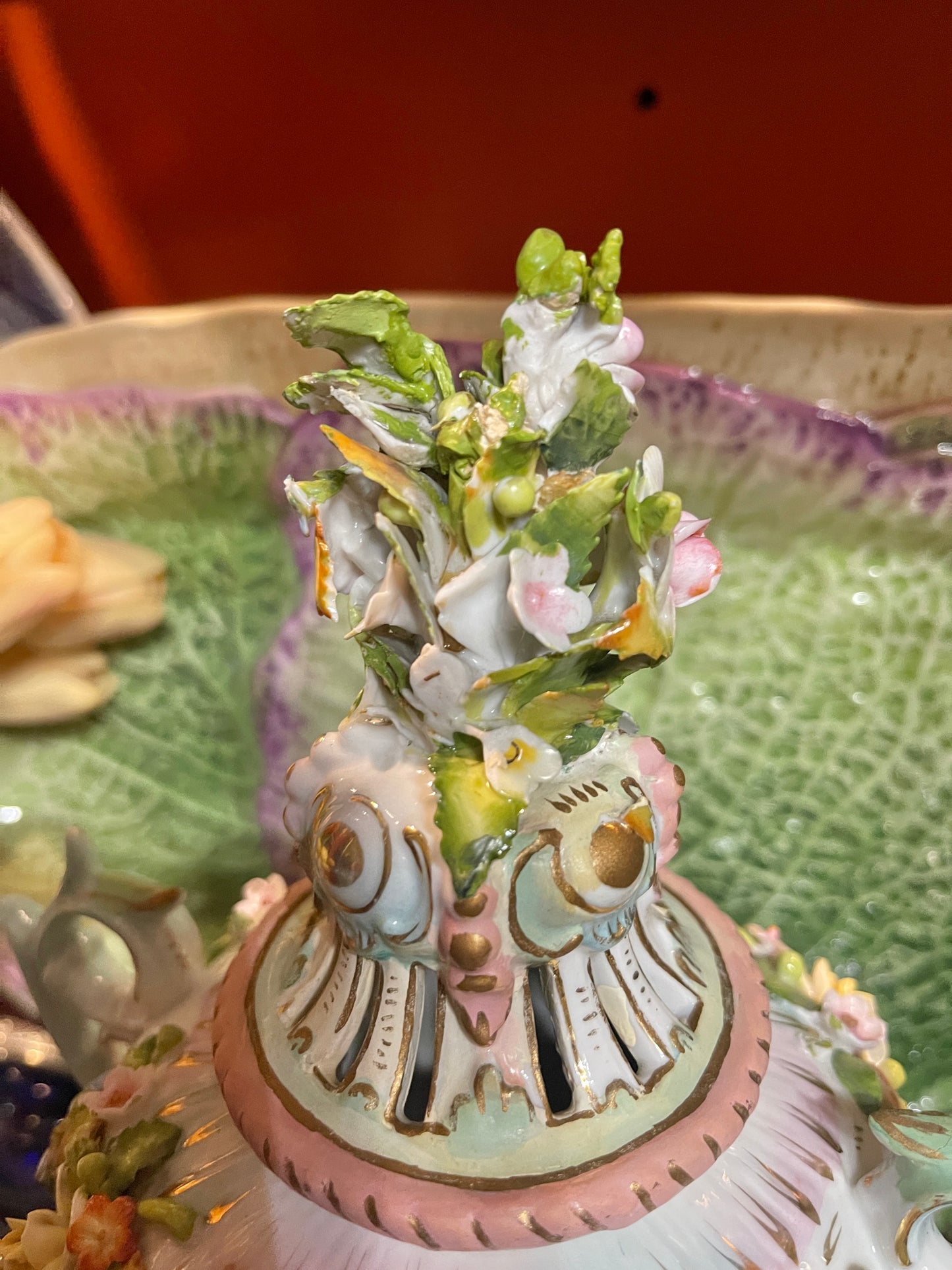 Antique Meissen Potpourri Urn with Cherubs | Floral Scene| German Porcelain | 12”