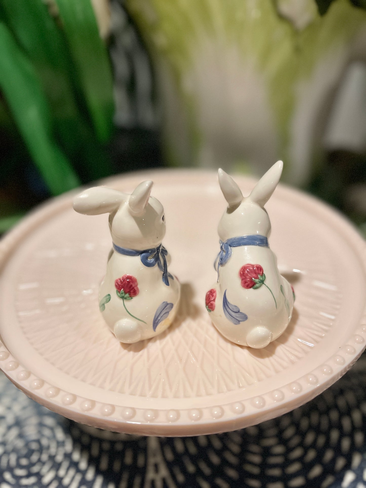Lenox ‘Poppies on Blue’ Bunny Salt and Pepper Shakers