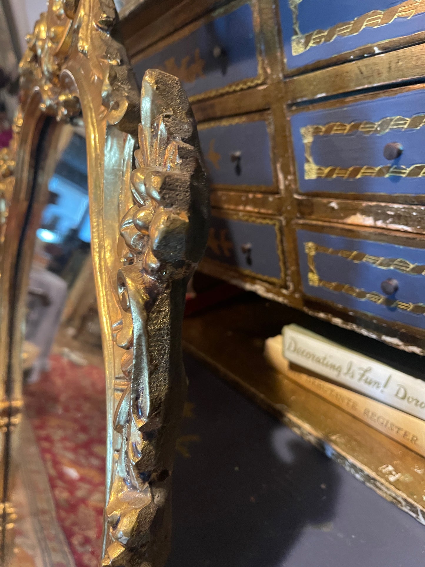 Louis XVI Style Italian Gilt Wood Mirror,