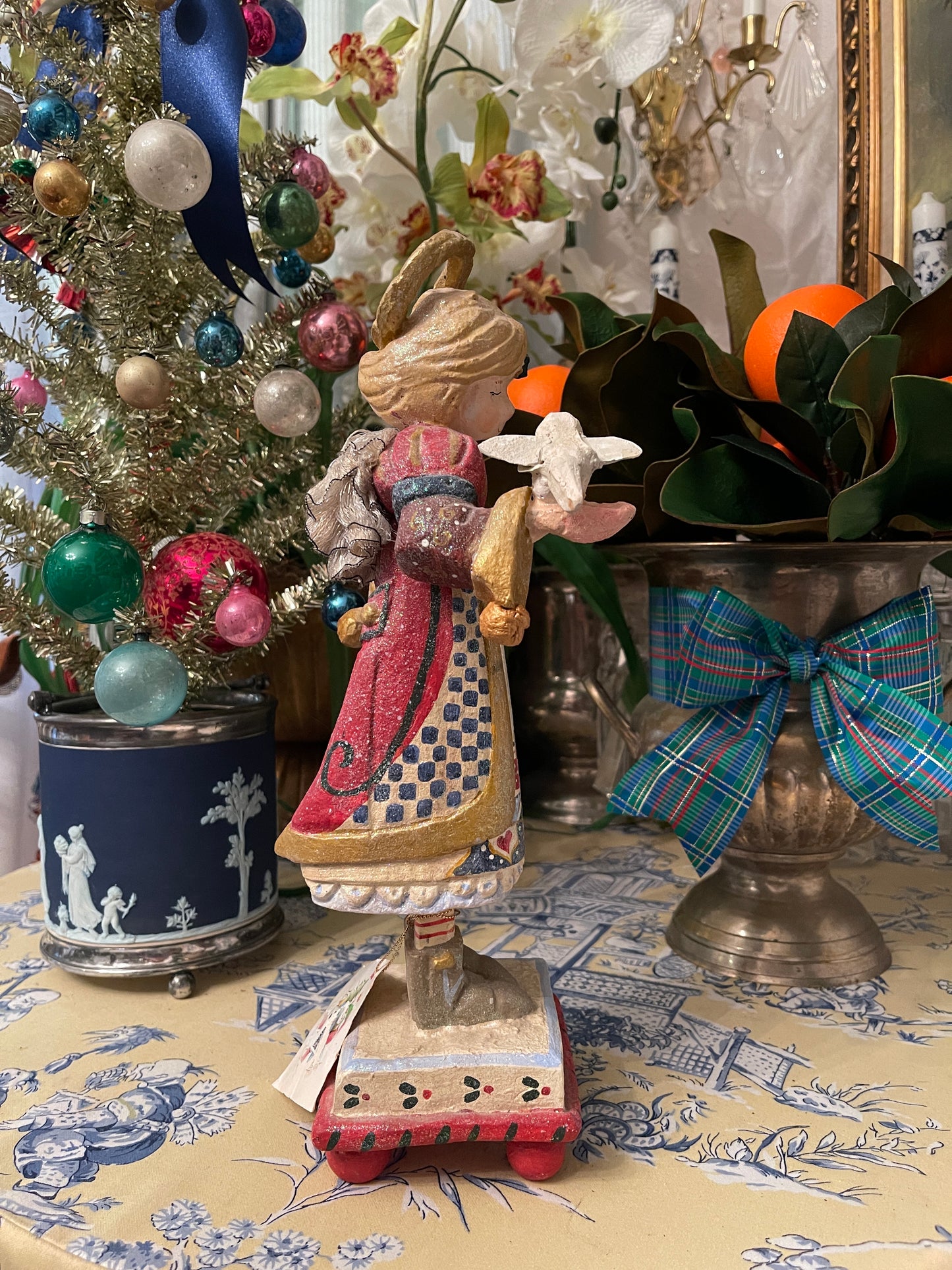 House Of Hatten Angel with Dove, Fire And Ice, Vintage Holiday Estate Decor