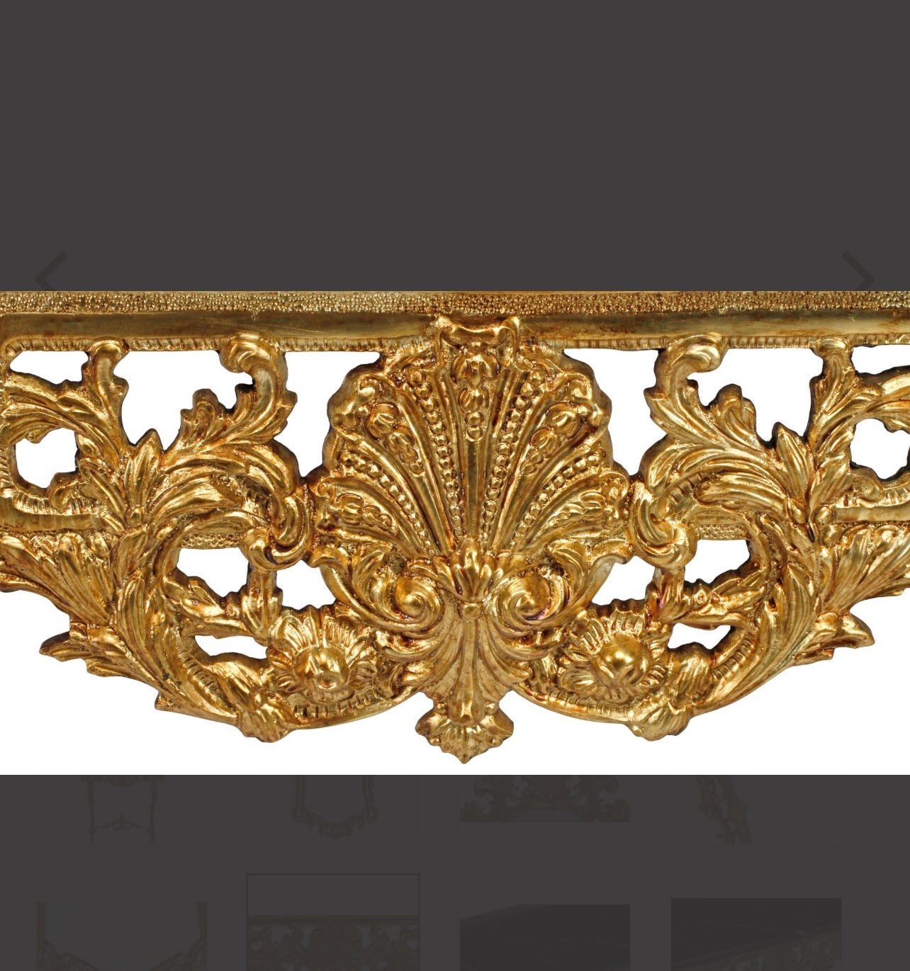 Antique Rococo Bronze Doré Console Table & Mirror with Marble Top