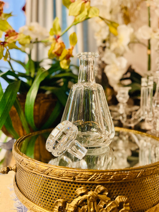 Mid-20th Century Baccarat Optic Cut Crystal Decanter with Stopper, France (Marked)