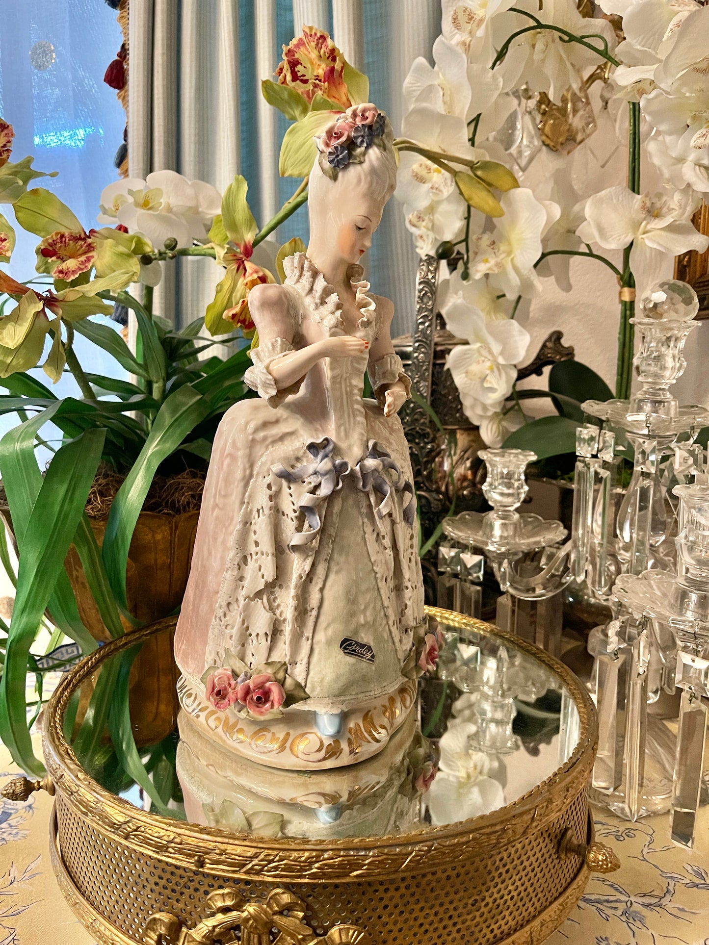 Large Vintage Cordey Marie Antoinette–Inspired Rococo Lady Statuette | 14”|