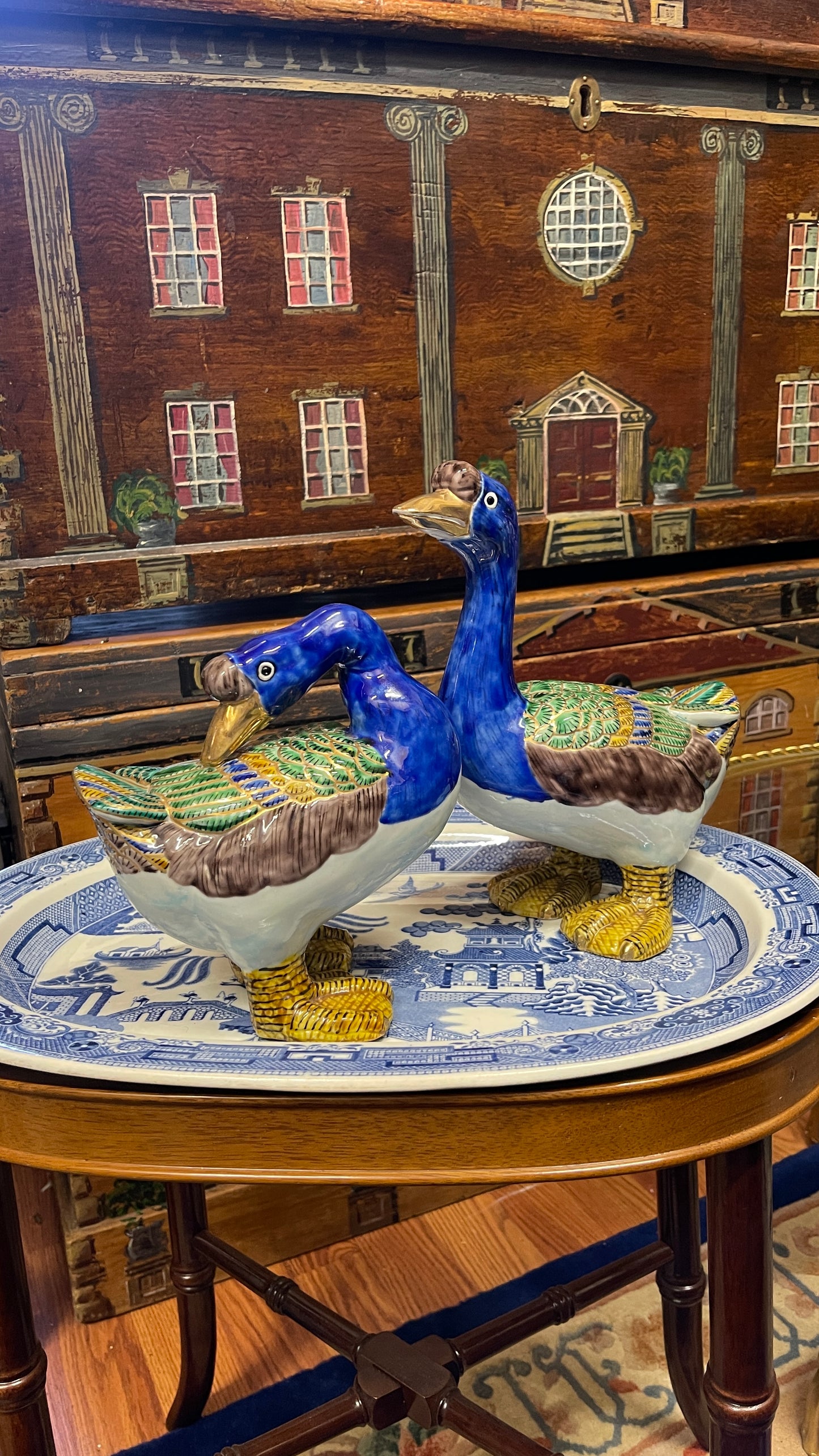 Vintage Japanese Kutani-Style Goose & Gander Pair | Hand-Painted Made in Japan