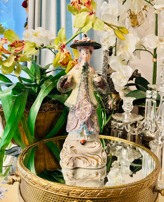 Vintage Chinoiserie Cordey Porcelain Statuette | Whimsical Mid-Century Cordey Porcelain | Hand-Painted |