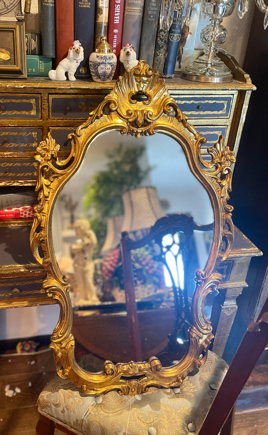 Louis XVI Style Italian Gilt Wood Mirror,