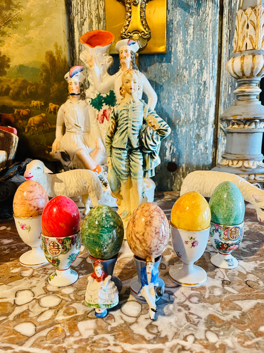 Alabaster Eggs, Set of Six, Italian, Round Top Find