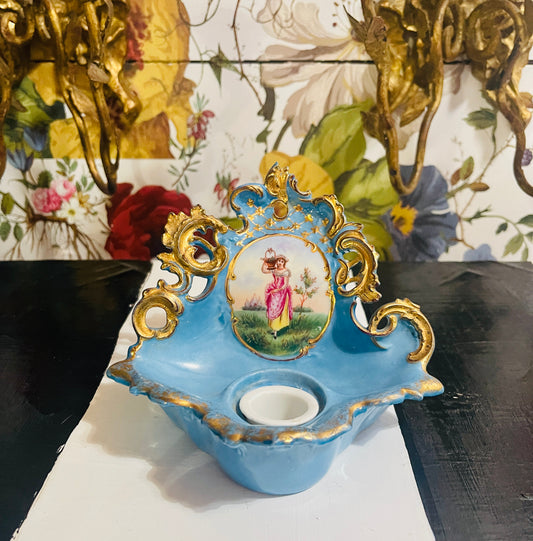 Antique French Porcelain Inkwell, Sevres