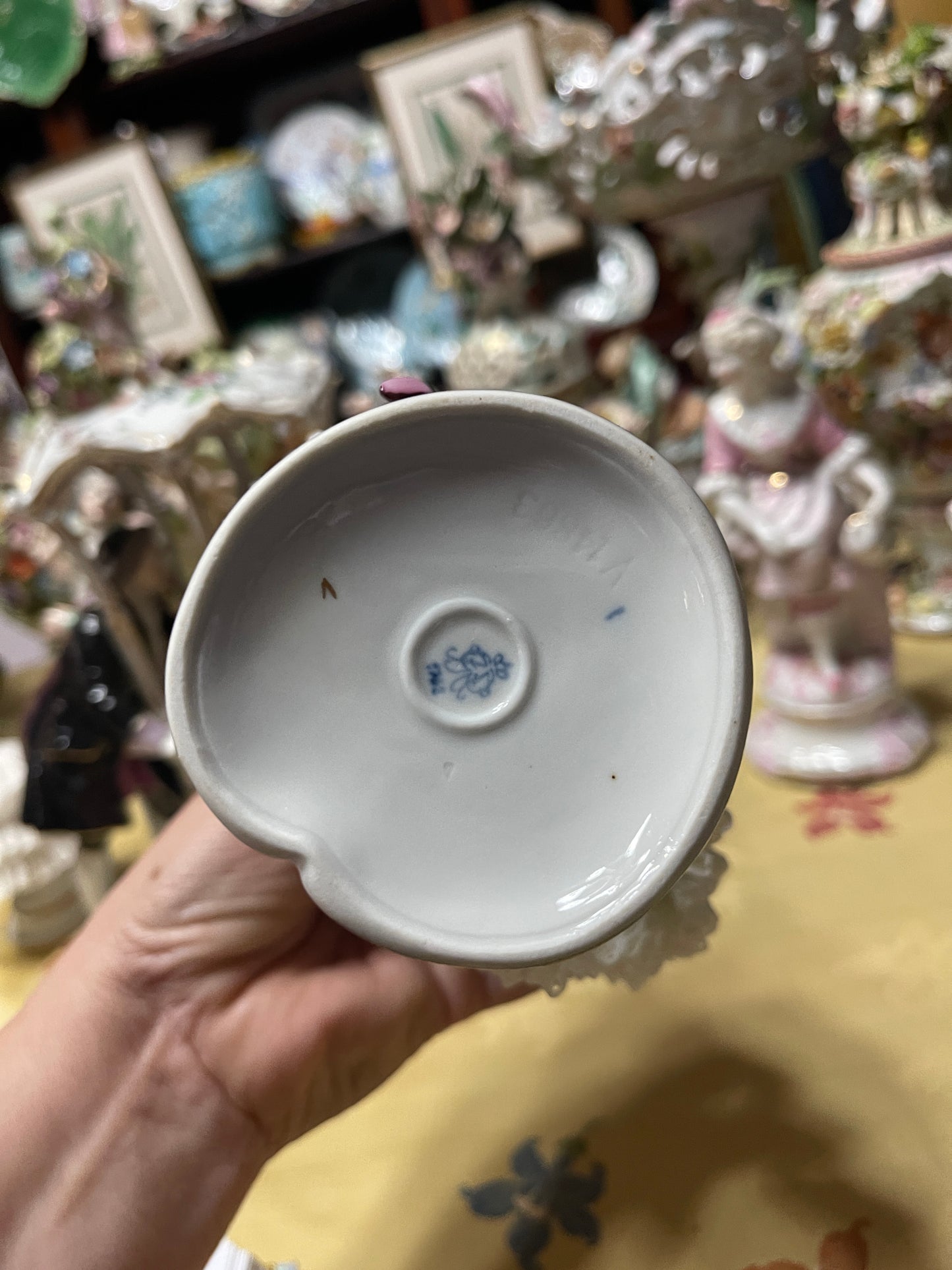 Vintage German Porcelain Lace Ballerina Figurine | Dresden Style Dancer with Applied Flowers