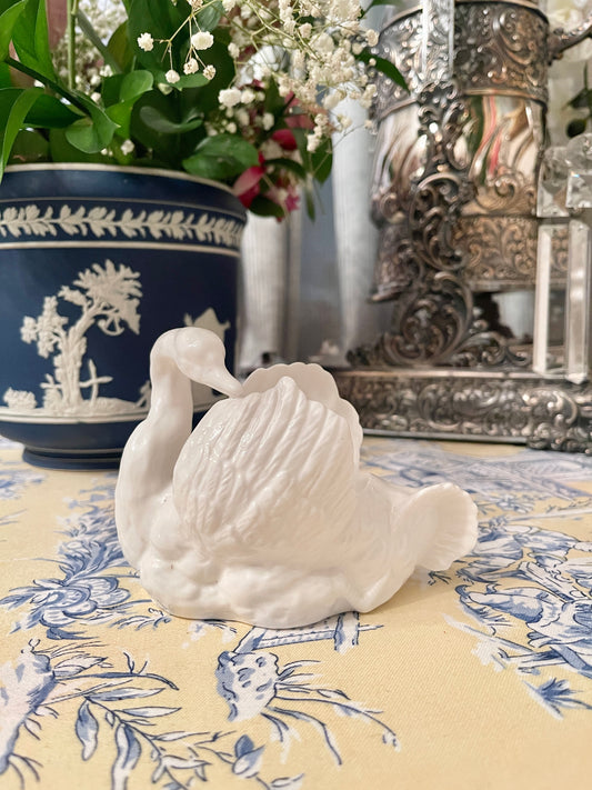 Vintage English Swan Planter, Crown Staffordshire Bone China, Made in England