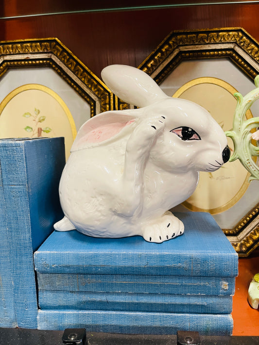 Vintage Italian Rabbit | Hand-Painted White Bunny | Spring & Easter Estate Décor