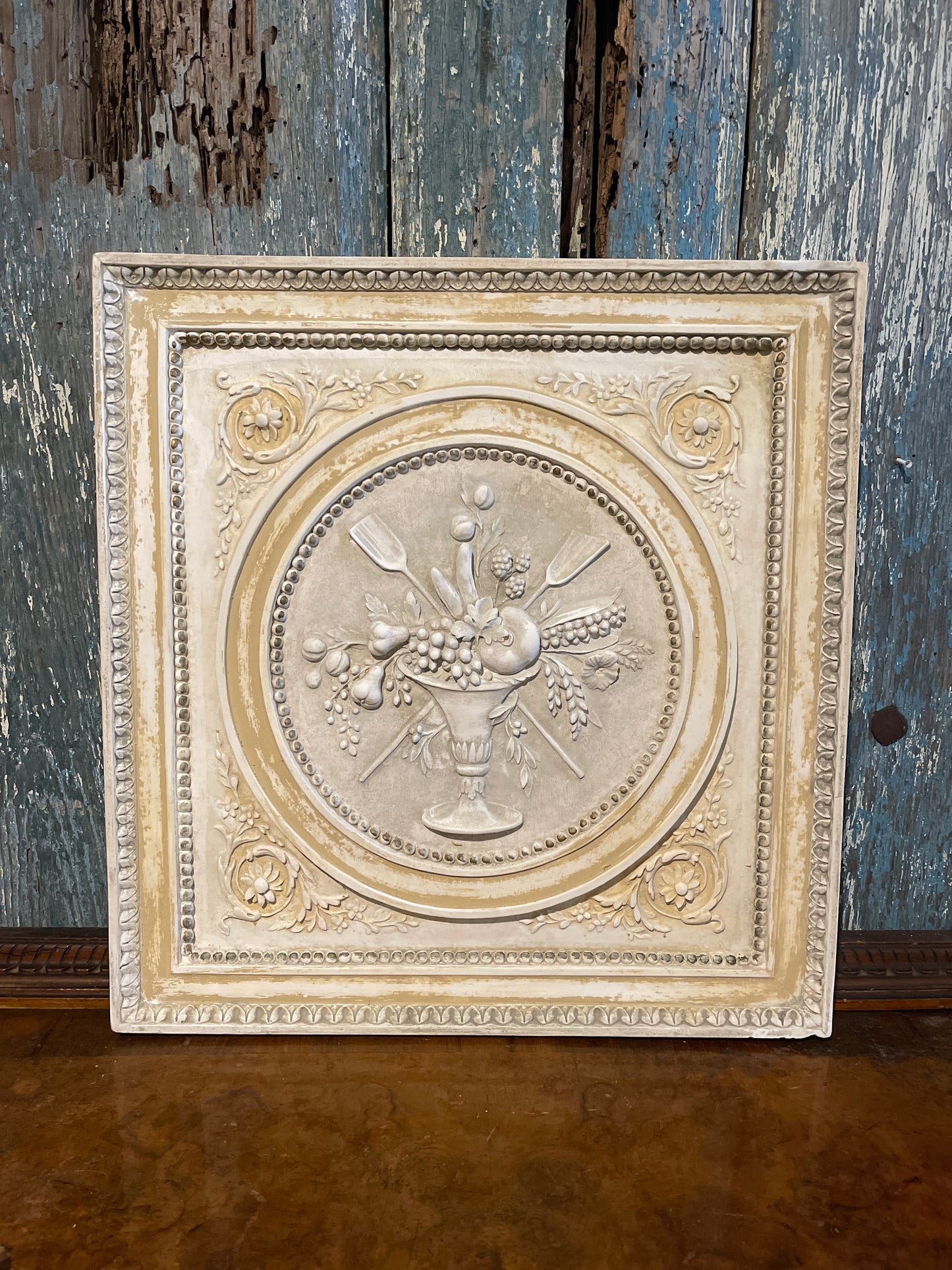 Vintage French Plaster Wall Plaque