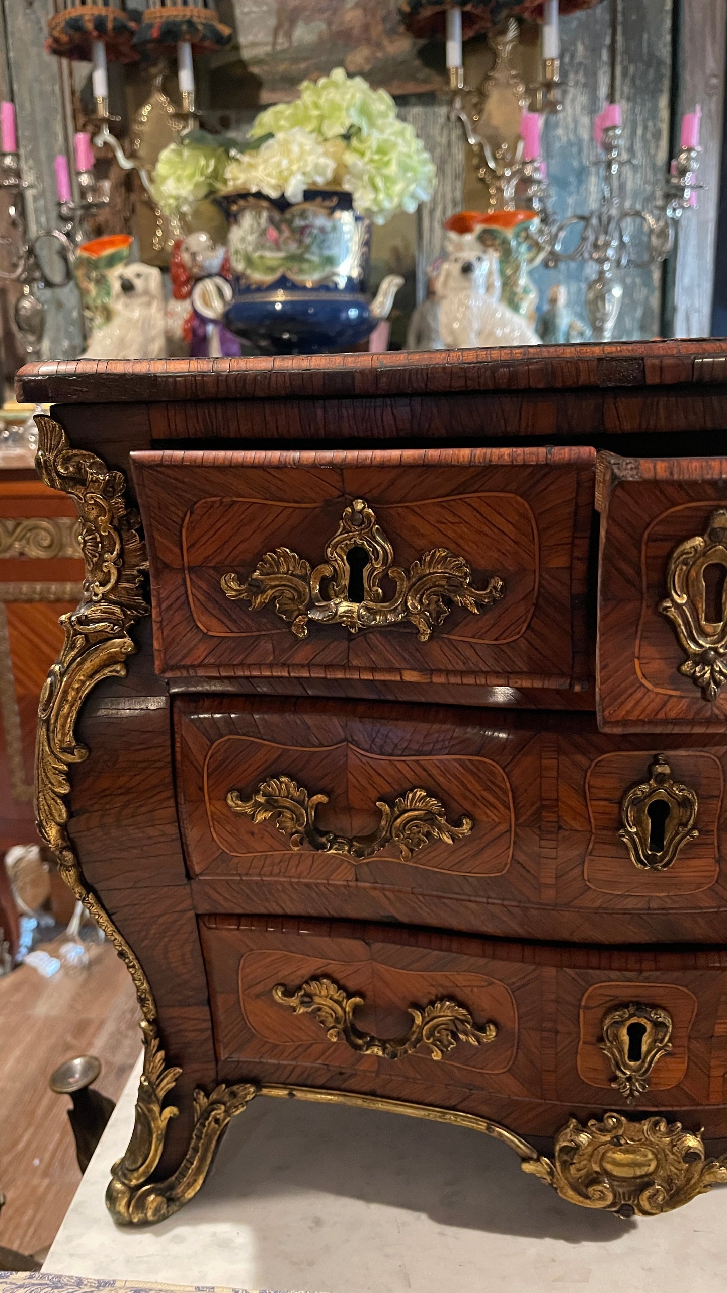 19th-Century French Miniature Commode | Coffre à Bijoux with Ormolu Mounts, Four Drawers