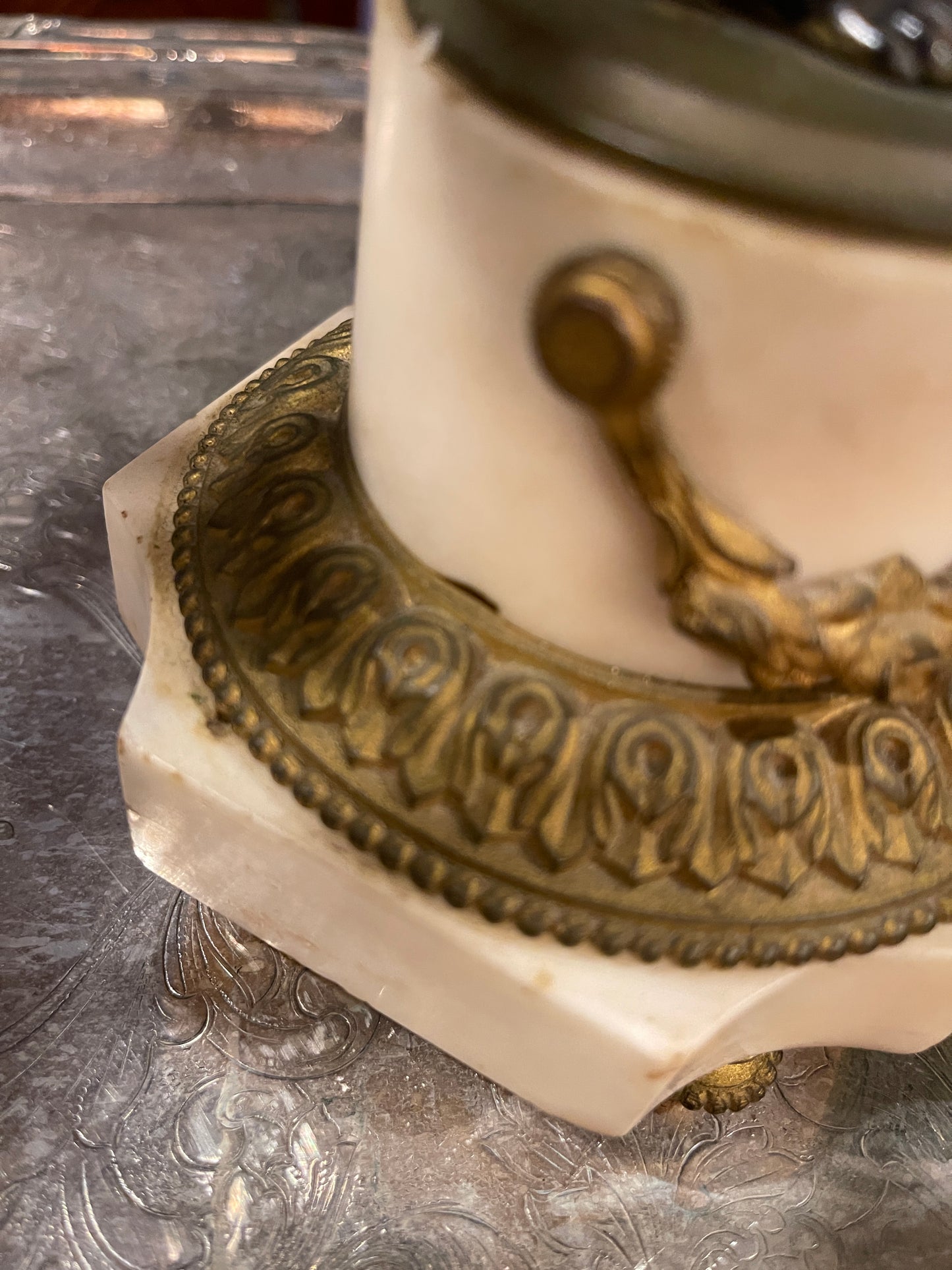 French Louis XVI Style Gilt & Patinated Bronze Putti Candelabra, 19th Century | Pair | Marble & Bronze