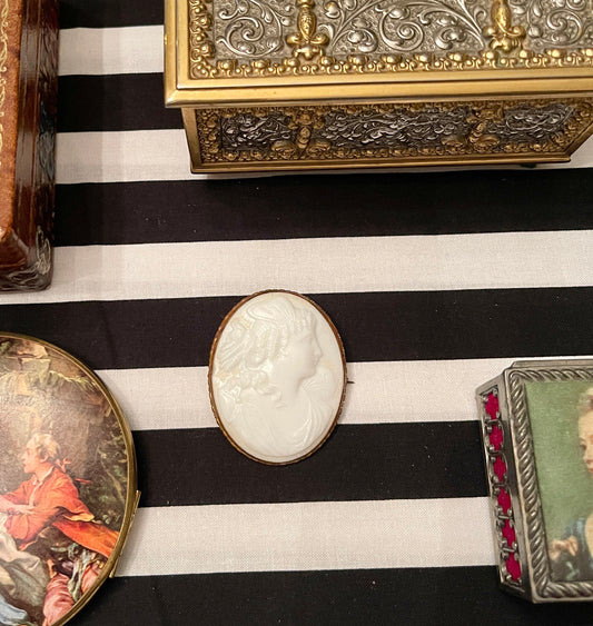 Victorian Shell Cameo in 10k Gold, Italian