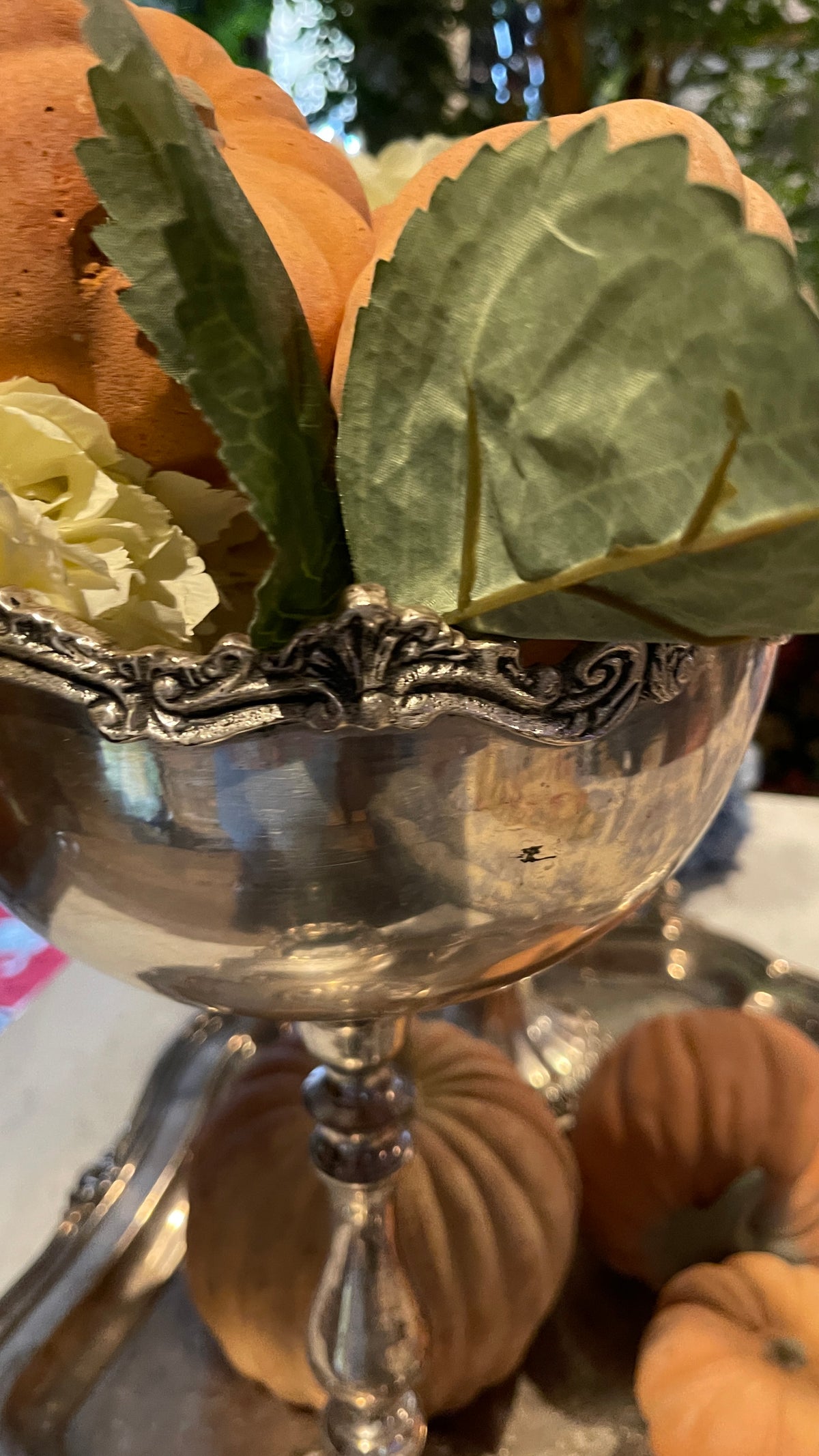 Pair of Vintage Silver-Plated Rococo Revival Pedestal Centerpiece Bowls, Estate Sourced