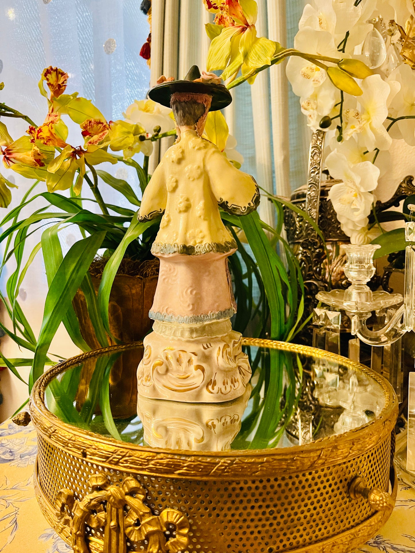 Vintage Chinoiserie Cordey Porcelain Statuette | Whimsical Mid-Century Cordey Porcelain | Hand-Painted |