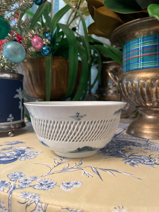 Vintage Blue and White Imari Bowl