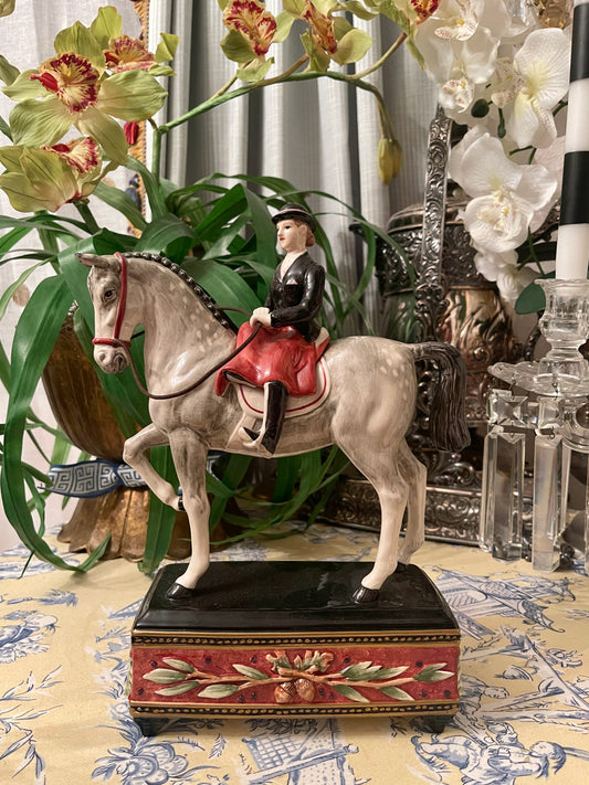 Fitz and Floyd Equestrian Classics  Fox Hunt Dress Female Rider & Horse Figurine,  Vintage