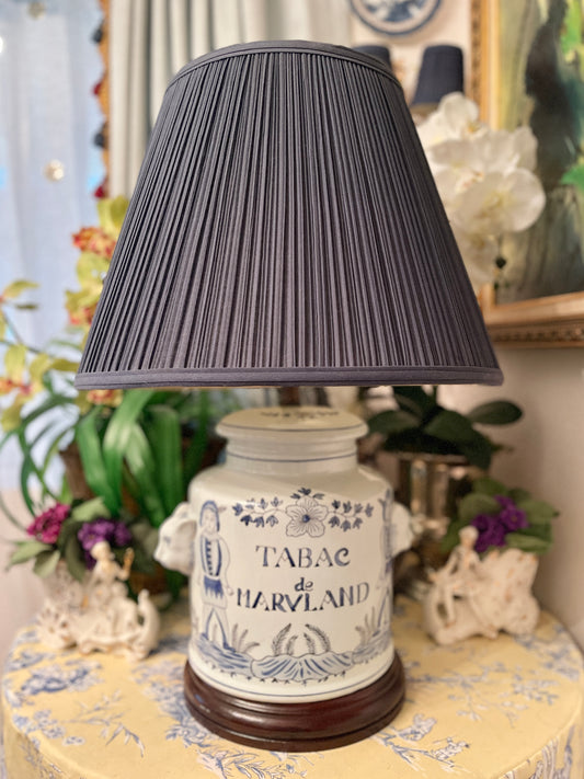 Blue and White ‘Tobac De Maryland’ Lamp