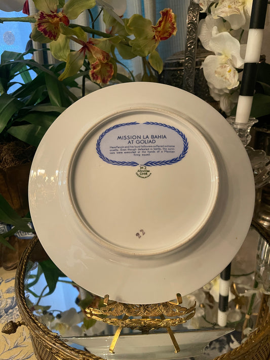 Rare Complete Set of Twelve (12) 1936 Texas Centennial Blue & White Porcelain Plates by Moritz Zdekauer – Museum-Quality Collection